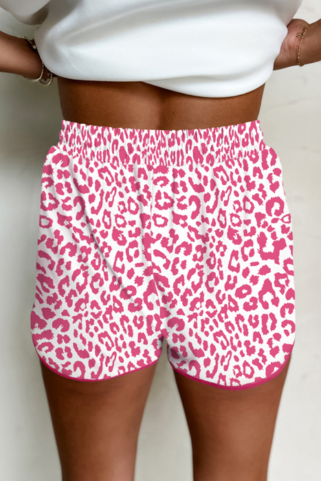 HIDDEN GEMS | Leopard Contrast Trim Drawstring Shorts