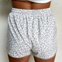  HIDDEN GEMS | Leopard Contrast Trim Drawstring Shorts
