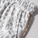  HIDDEN GEMS | Leopard Contrast Trim Drawstring Shorts