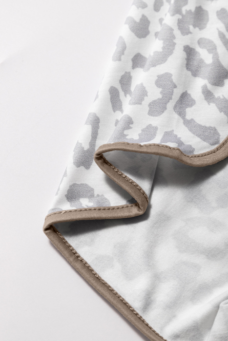 HIDDEN GEMS | Leopard Contrast Trim Drawstring Shorts
