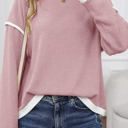  HIDDEN GEMS | Contrast Trim Drop Shoulder Top