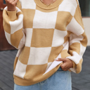  HIDDEN GEMS | Checker Bishop Sleeve Sweater