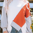  HIDDEN GEMS | Colorblock Long Sleeve Top