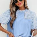 Beau Blue Small Blooming Beauty Floral Blouse
