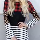  HIDDEN GEMS | Colorblock Plaid Long Sleeve Top