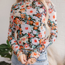  HIDDEN GEMS | Floral Mesh Long Sleeve Top
