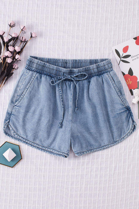 SALE! Elasticized Waist Denim Shorts