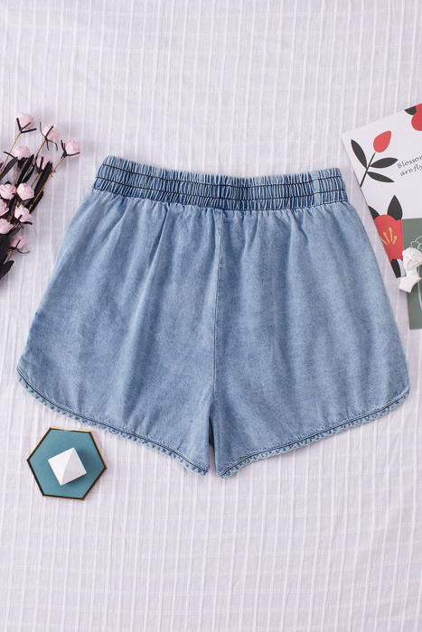 SALE! Elasticized Waist Denim Shorts