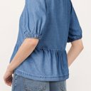  HIDDEN GEMS Sweet Bow Denim Top