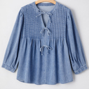  HIDDEN GEMS Bow Tie Denim Top