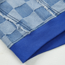  HIDDEN GEMS | Checker Denim Raw Edge Top