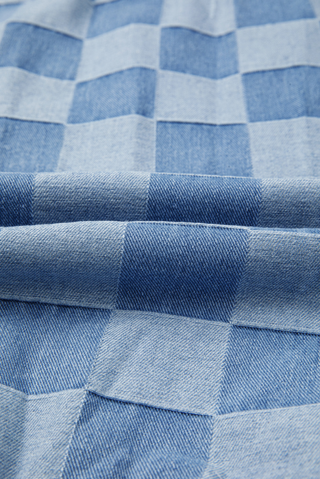HIDDEN GEMS | Checker Denim Raw Edge Top
