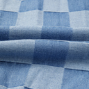  HIDDEN GEMS | Checker Denim Raw Edge Top
