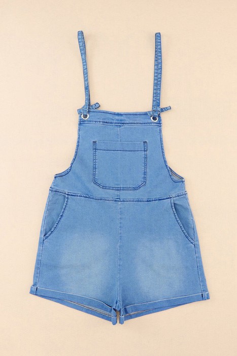 SALE! Denim Chambray Sleeveless Romper w/Pockets