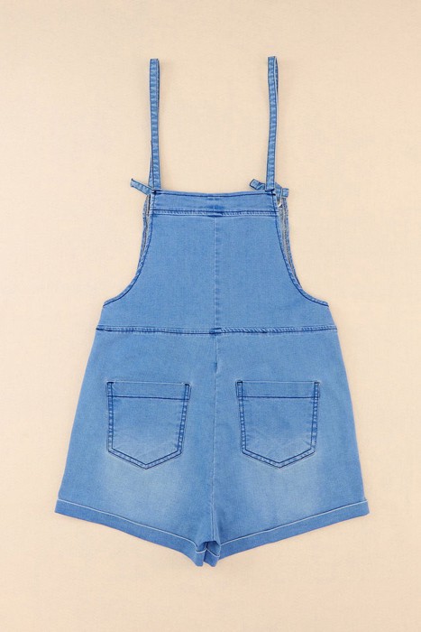 SALE! Denim Chambray Sleeveless Romper w/Pockets