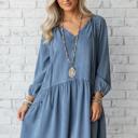  Twirl Worthy Peplum Denim Dress