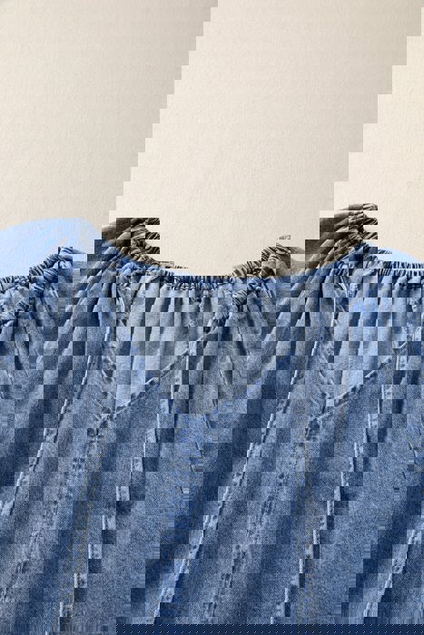 Twirl Worthy Peplum Denim Dress