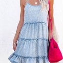  SALE! Tiered Ruffle Denim Dress