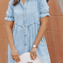  HIDDEN GEMS | Denim Daydream Mineral Wash Buttoned Dress