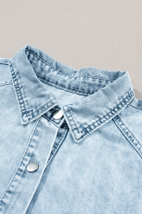 HIDDEN GEMS | Denim Daydream Mineral Wash Buttoned Dress
