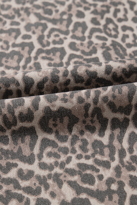 HIDDEN GEMS | Leopard Frayed High Waist Jeans