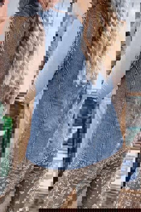 Canyon Spirit Denim Button Front Vest