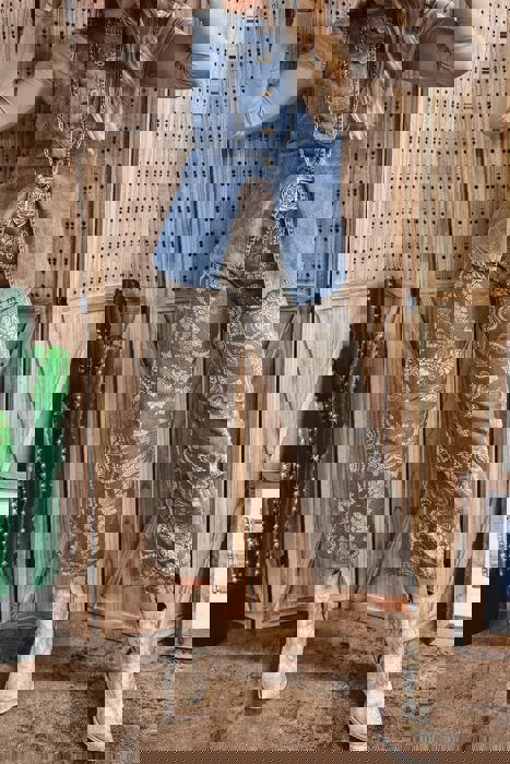 Canyon Spirit Denim Button Front Vest