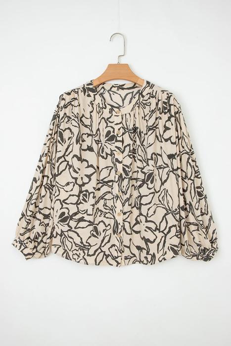 HIDDEN GEMS | Floral Batwing Sleeve Buttoned Shirt