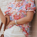  HIDDEN GEMS | Floral Bubble Sleeve Blouse