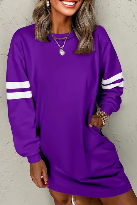 HIDDEN GEMS | Varsity Stripe Sweatshirt Dress