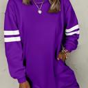 Tillandsia Purple Large HIDDEN GEMS | Varsity Stripe Sweatshirt Dress