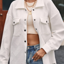  HIDDEN GEMS | Solid Textured Flap Pocket Shacket