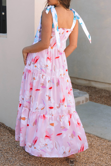 HIDDEN GEMS | Floral Tied Straps Maxi Dress