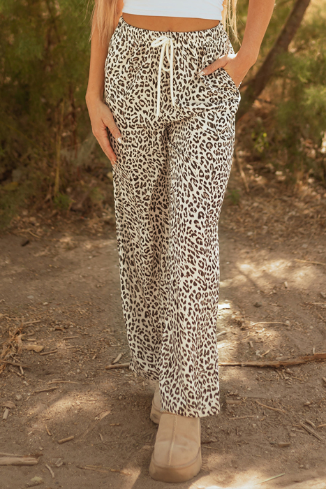 Clearance! Leopard Drawstring Elastic Pants