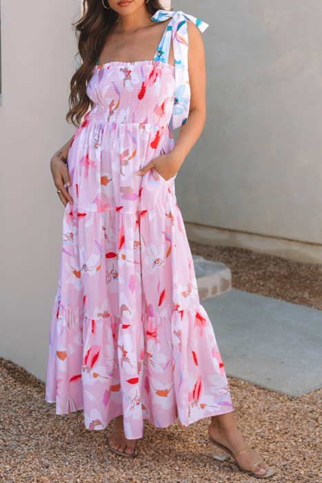 HIDDEN GEMS | Floral Tied Straps Maxi Dress