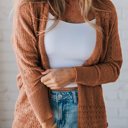 Redwood Burl Small HIDDEN GEMS | Hollowed Knit Open Front Cardigan