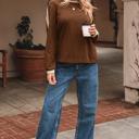  HIDDEN GEMS | Varsity Stripe Crewneck Long Sleeve Top