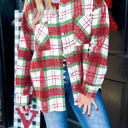  HIDDEN GEMS | Plaid Flannel Buttoned Christmas Shacket