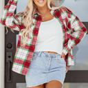  HIDDEN GEMS | Plaid Flannel Buttoned Christmas Shacket