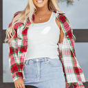  HIDDEN GEMS | Plaid Flannel Buttoned Christmas Shacket