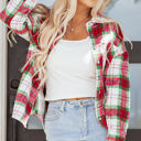  HIDDEN GEMS | Plaid Flannel Buttoned Christmas Shacket