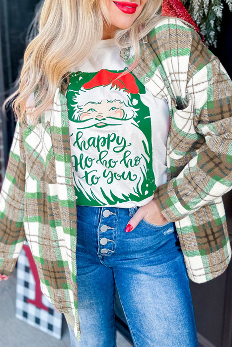 HIDDEN GEMS | Plaid Flannel Buttoned Christmas Shacket