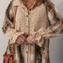  HIDDEN GEMS | Boho Floral Plaid Patchwork Ruffle Shacket