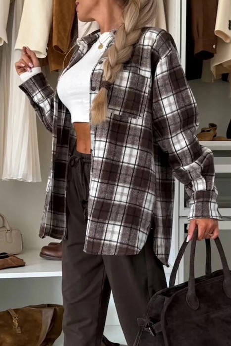 HIDDEN GEMS | Plaid Flannel Chest Pocket Shacket