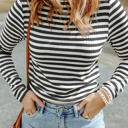  HIDDEN GEMS | Stripe Ribbed Long Sleeve Tee