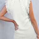  HIDDEN GEMS | Fringe Mock Neck Sleeveless Sweater