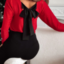  HIDDEN GEMS | Metallic Bow Open Back Top