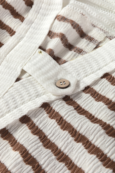 HIDDEN GEMS | Stripe Hooded Long Sleeve Top