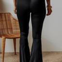  HIDDEN GEMS | Solid Dipped Waist Flared Leggings