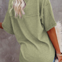  HIDDEN GEMS | Waffle Reverse Seam V-Neck Top